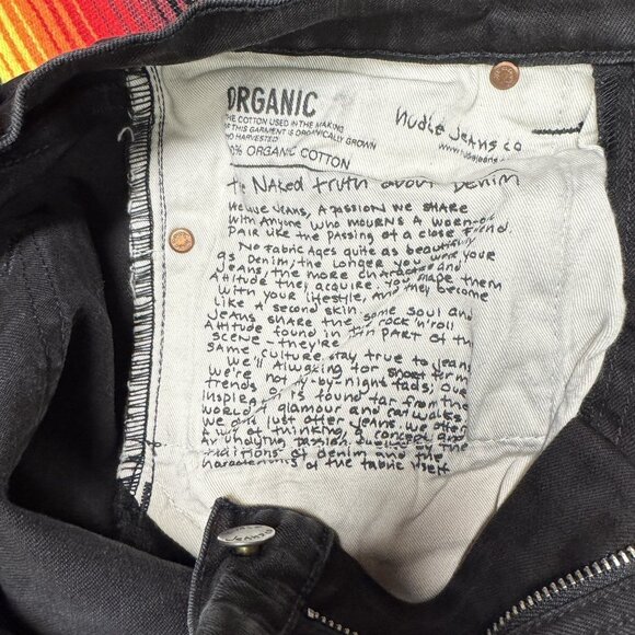 Nudie Jeans Co. Men's 32x34 (Act 32x33) Lean Dean Slim‎ Black Made in Italy - Picture 4 of 7